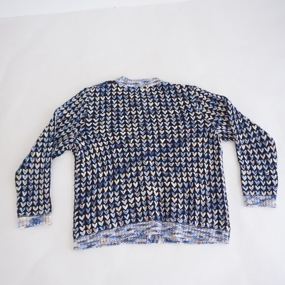 Vintage C&K Designs Blue Chunky Knit Button Cardigan Preppy Grandmacore XL - Picture 10 of 12